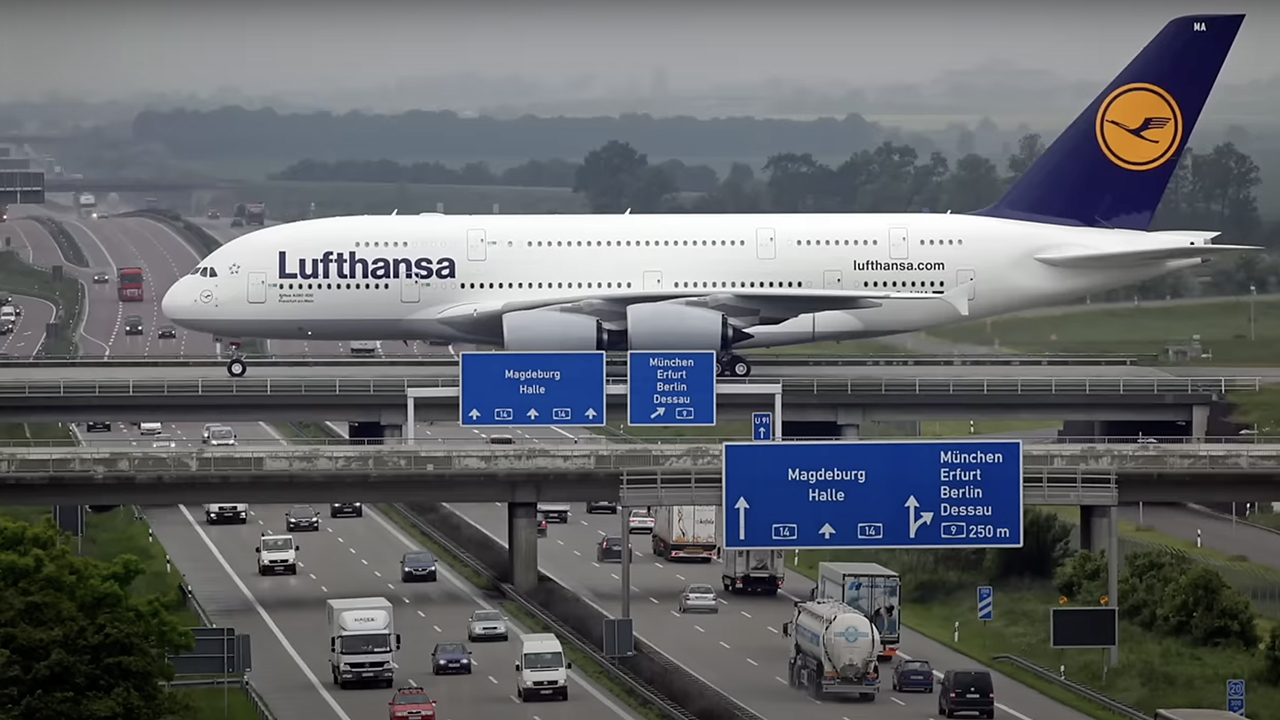 Taxiway Over The A14 At Leipzig Airport